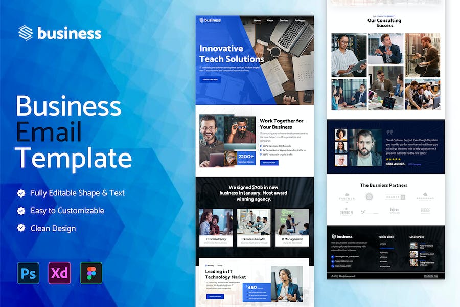 Banner image of Premium Business Email Newsletter Template  Free Download