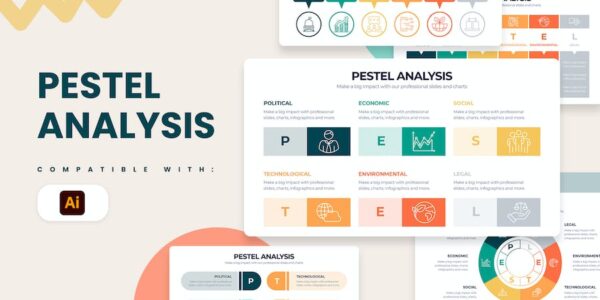 Banner image of Premium Business PESTEL Analysis Illustrator Infographics  Free Download
