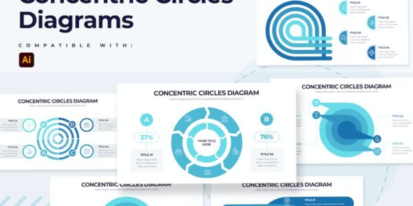 Banner image of Premium Concentric Circles Diagram Illustrator Infographic  Free Download