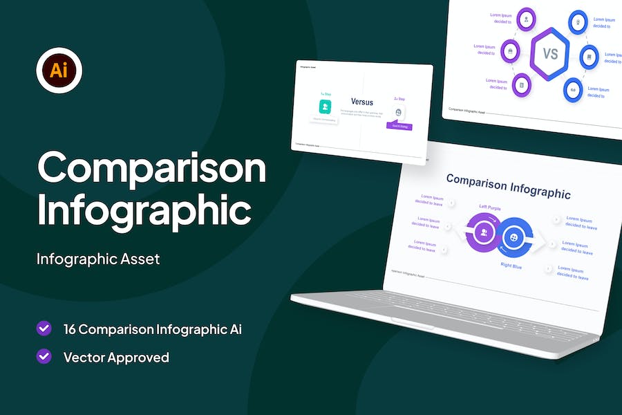 Banner image of Premium Comparison Infographic Asset Illustrator  Free Download