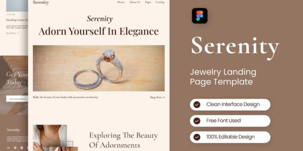 Banner image of Premium Serenity Jewelry Landing Page  Free Download