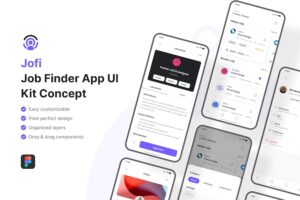 Banner image of Premium Jofi Job Finder Mobile App UI Kit  Free Download