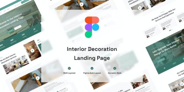 Banner image of Premium Interior Decoration Landing Page Website Design  Free Download