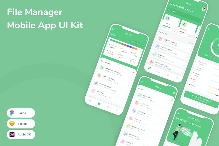Banner image of Premium File Manager Mobile App UI Kit  Free Download