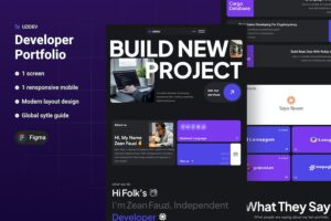 Banner image of Premium Uzidev Developer Portfolio Landing Page  Free Download