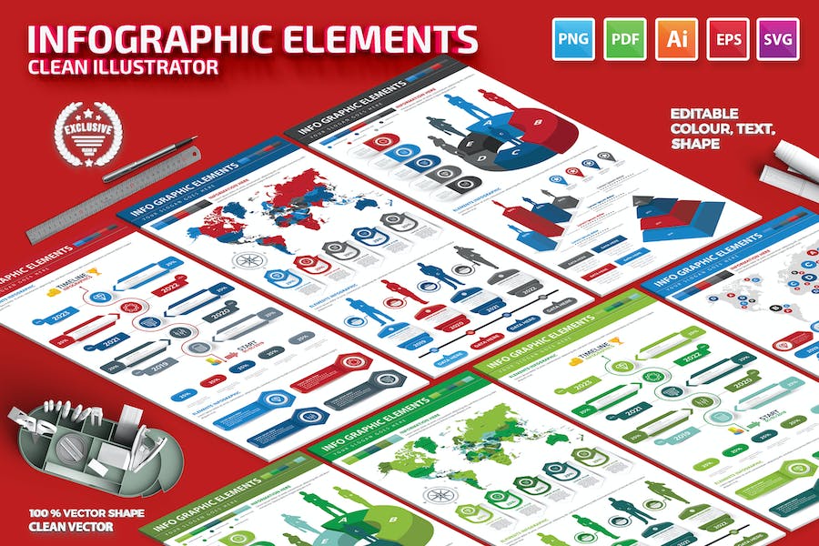 Banner image of Premium Infographics Elements Design   Free Download