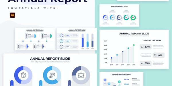 Banner image of Premium Business Annual Report Illustrator Infographics  Free Download