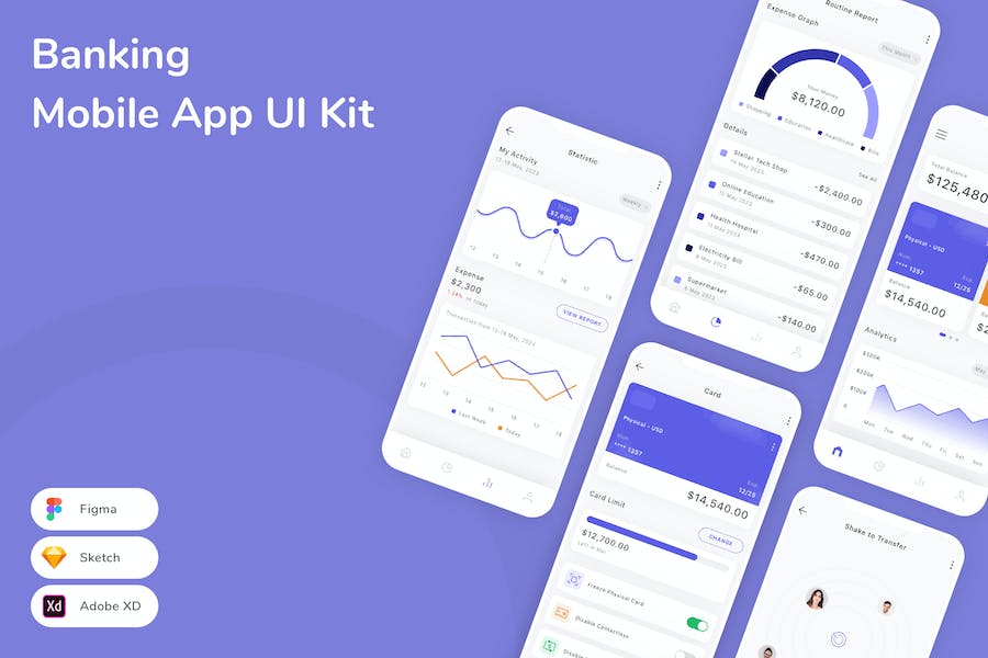 Banner image of Premium Banking Mobile App UI Kit  Free Download