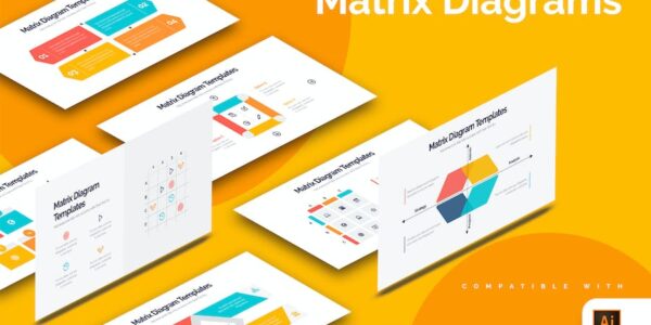 Banner image of Premium Business Matrix Diagram Illustrator Infographics  Free Download