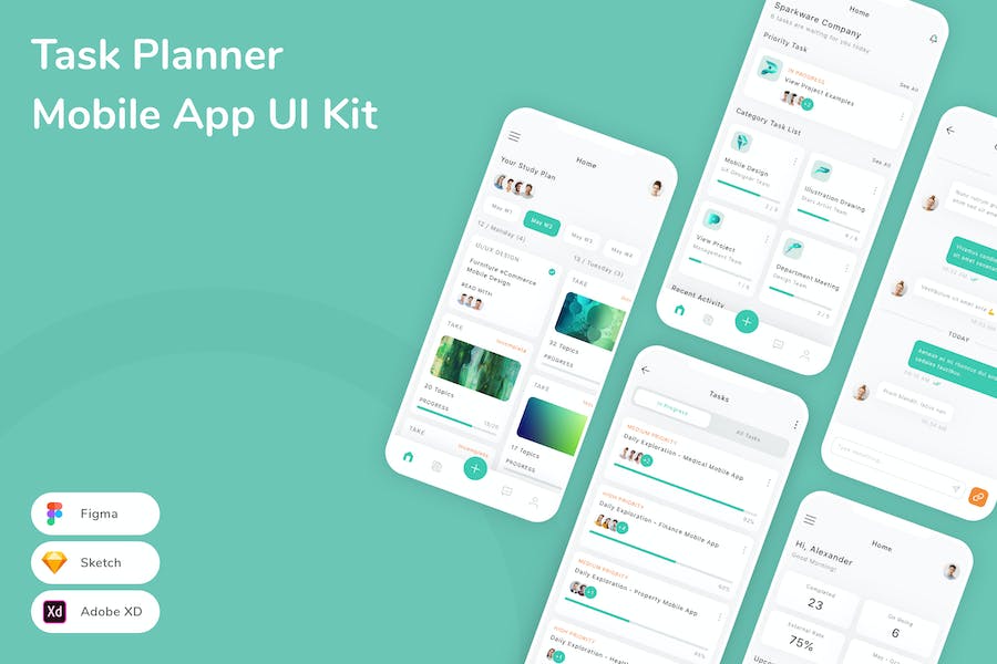 Banner image of Premium Task Planner Mobile App UI Kit  Free Download
