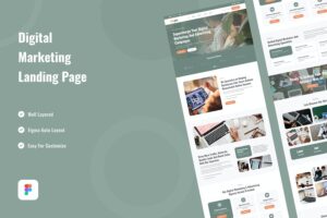 Banner image of Premium Digital Marketing Advertising Landing Page Figma  Free Download