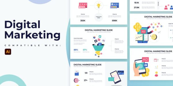 Banner image of Premium Digital Marketing Illustrator Infographics  Free Download