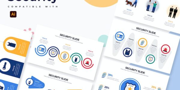 Banner image of Premium Business Security Slides Illustrator Infographics  Free Download