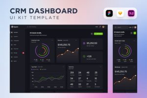 Banner image of Premium Dark CRM Dashboard UI Kit  Free Download