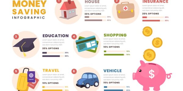 Banner image of Premium Money Saving and Investment Infographic  Free Download