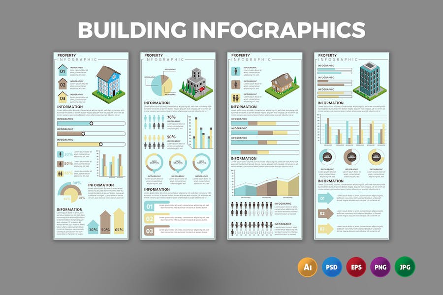 Banner image of Premium Building Infographics Design  Free Download