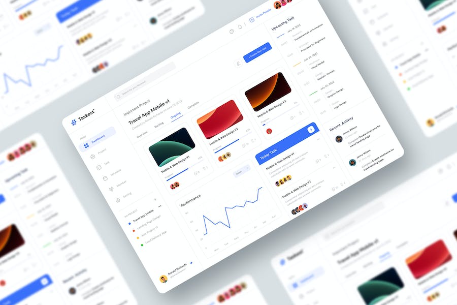 Banner image of Premium Task Management Dashboard UI Kit  Free Download