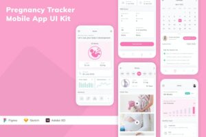 Banner image of Premium Pregnancy Tracker Mobile App UI Kit  Free Download