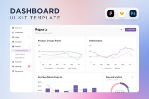 Banner image of Premium CRM Report Dashboard UI Kit  Free Download