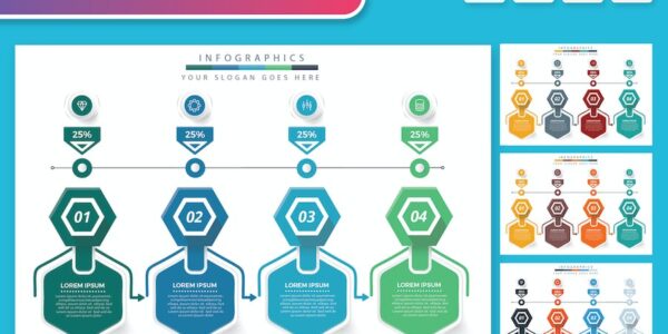 Banner image of Premium 4 Step Infographics  Free Download