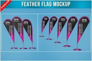 Banner image of Premium Feather Flag Mockup  Free Download