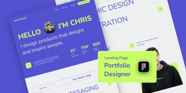Banner image of Premium Personal Portfolio Designer Landing Page - Figma  Free Download