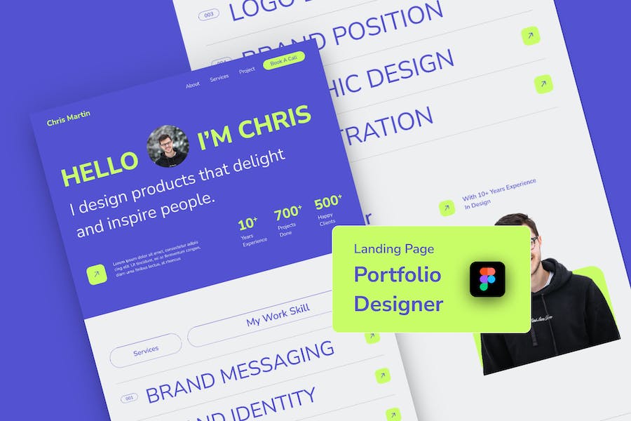 Banner image of Premium Personal Portfolio Designer Landing Page - Figma  Free Download