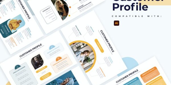 Banner image of Premium Business Customer Profile Illustrator Infographics  Free Download