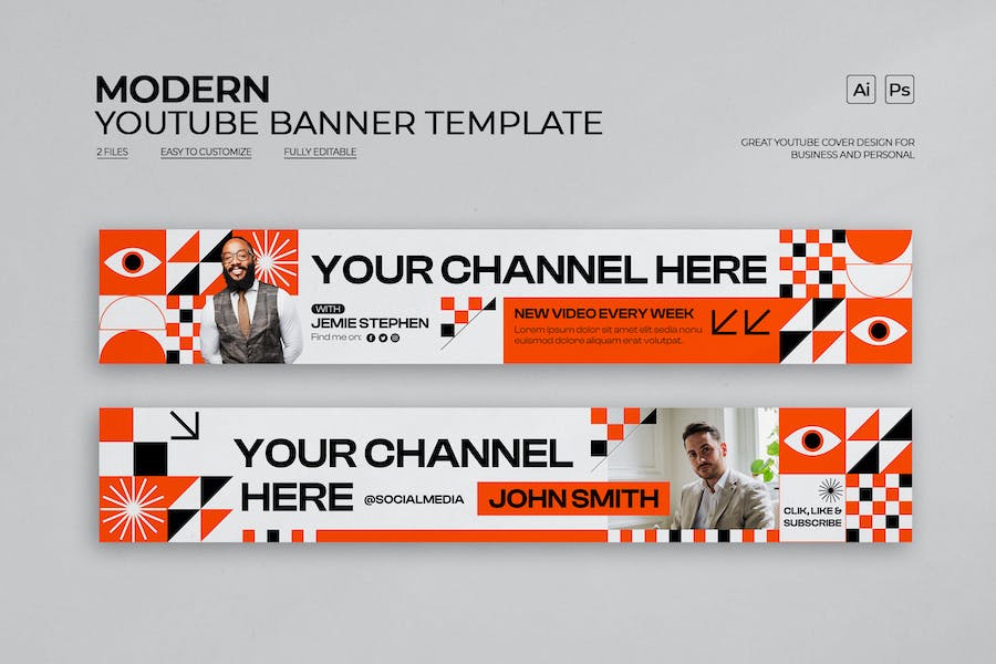 Banner image of Premium Modern YouTube Banners  Free Download