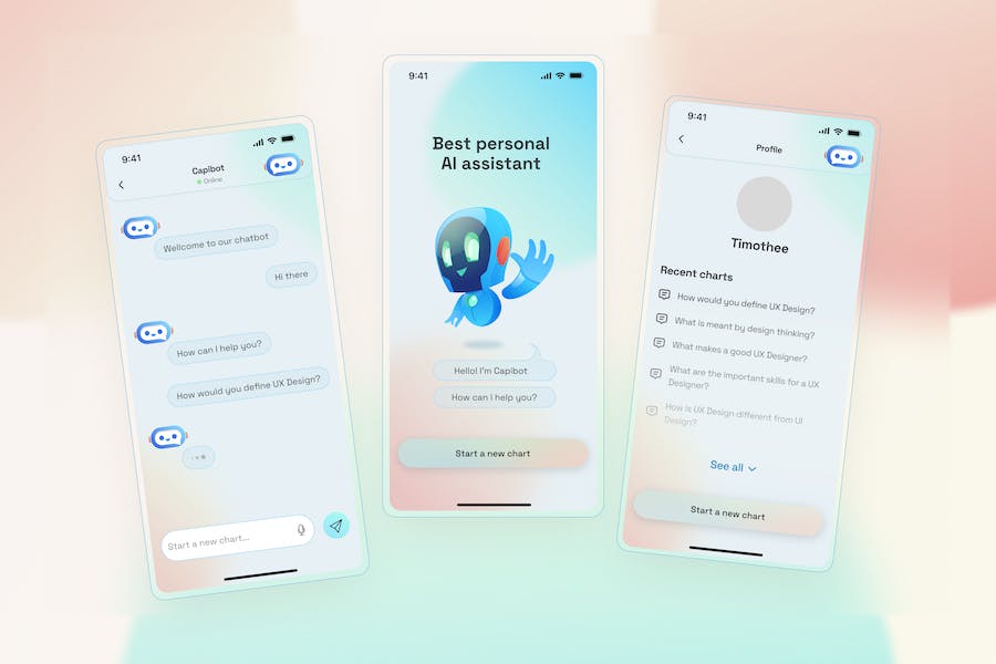 Banner image of Premium Chatbot AI Mobile App UI Concept  Free Download