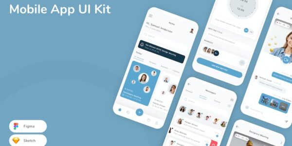 Banner image of Premium Meeting Mobile App UI Kit  Free Download