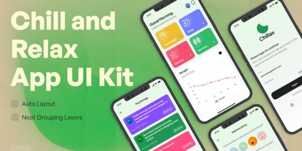 Banner image of Premium Chill and Relax App UI Kit  Free Download