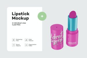 Banner image of Premium Opened Matte Lipstick Mockup  Free Download