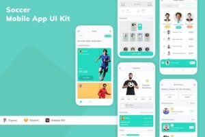 Banner image of Premium Soccer Mobile App UI Kit  Free Download