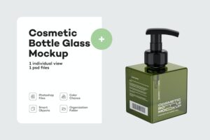 Banner image of Premium Green Cosmetic Bottle Mockup  Free Download