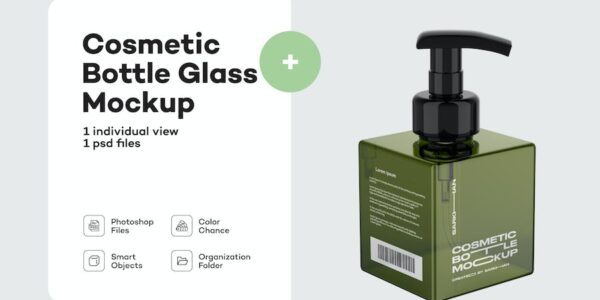 Banner image of Premium Green Cosmetic Bottle Mockup  Free Download