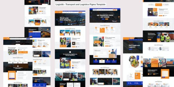 Banner image of Premium Logistik Transport and Logistics Figma Template  Free Download