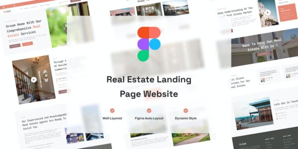 Banner image of Premium Real Estate Landing Page Website Design  Free Download