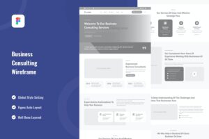 Banner image of Premium Business Consulting Landing Page Wireframe  Free Download