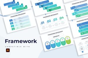 Banner image of Premium Business Framework Illustrator Infographics  Free Download