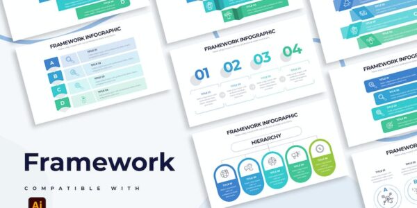 Banner image of Premium Business Framework Illustrator Infographics  Free Download