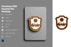 Banner image of Premium Premium PSD Enamel Pin Mockup  Free Download