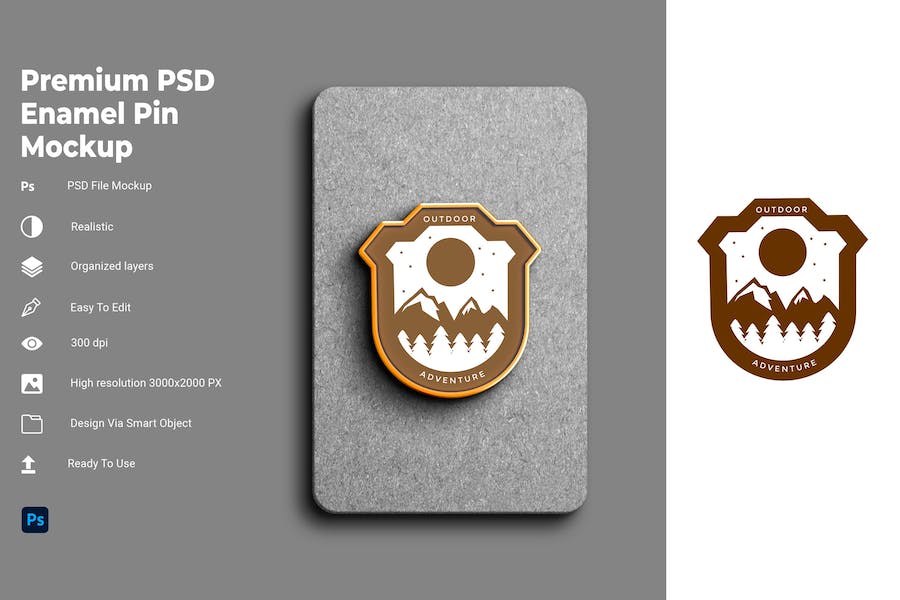 Banner image of Premium Premium PSD Enamel Pin Mockup  Free Download