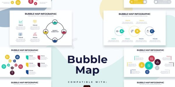 Banner image of Premium Business Bubble Map Illustrator Infographics  Free Download