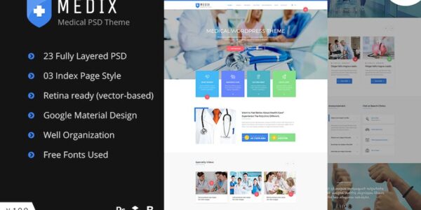 Banner image of Premium Medix Doctor and Health Care PSD Template  Free Download