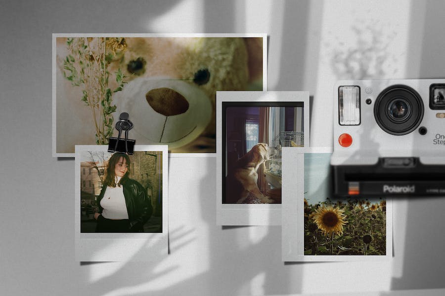 Banner image of Premium Polaroid Photo Collage Mockup Template  Free Download