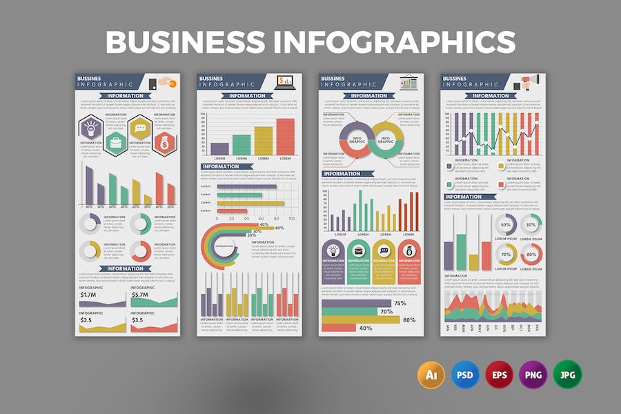 Banner image of Premium Business Infographics Design  Free Download