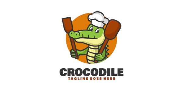 Banner image of Premium Crocodile Mascot Cartoon Logo  Free Download