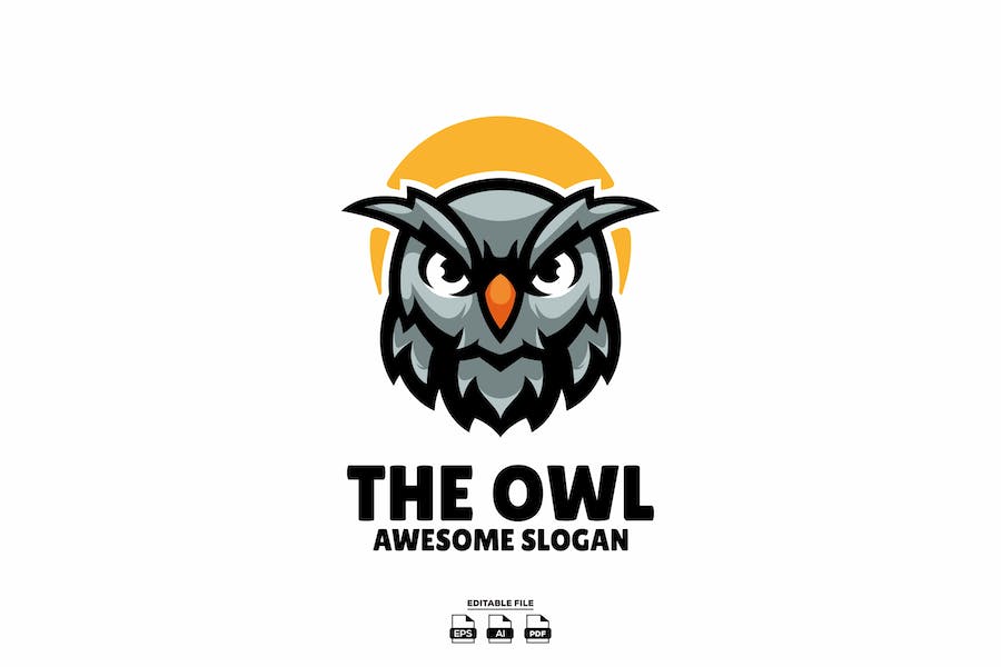 Banner image of Premium Owl Head Mascot Logo  Free Download