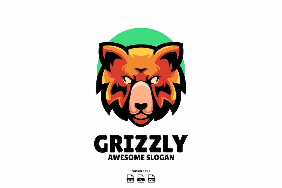 Banner image of Premium Bear Head Mascot Design Logo  Free Download